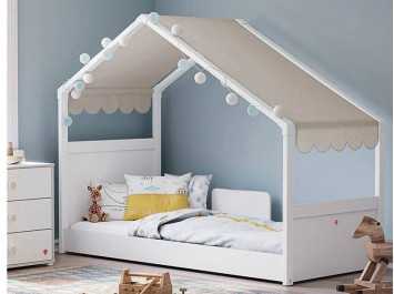 Παιδικό κρεβάτι με τέντα μπεζ MW-1301-1008