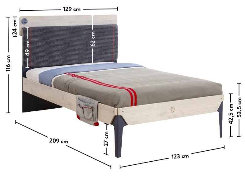 Παιδικό κρεβάτι ημιδιπλο TR-1312 USB CHARGING | Cilek