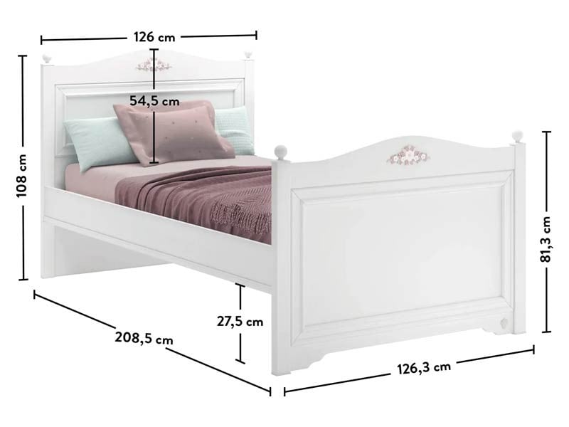 Παιδικό κρεβάτι ημίδιπλο RU-1303