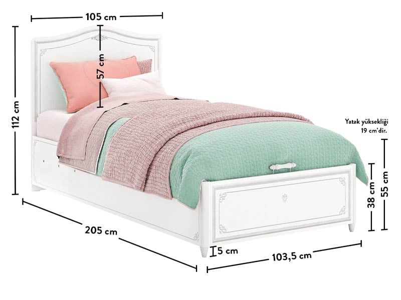 Παιδικό κρεβάτι με αποθηκευτικό χώρο SE-GREY-1705
