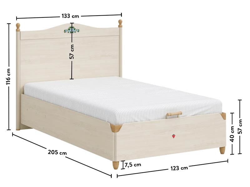Παιδικό Κρεβάτι ημίδιπλο με αποθηκευτικό χώρο FL-1706
