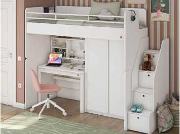 Παιδική κουκέτα WHITE STUDIO 3 (0.90Χ2.00)